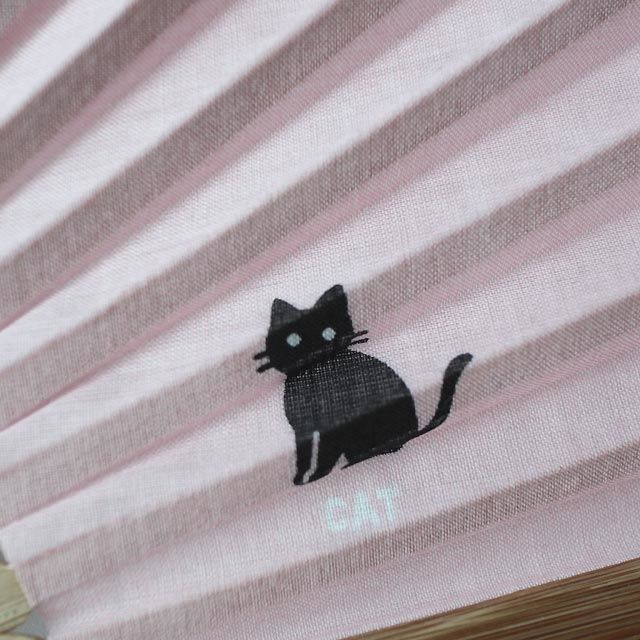 扇子・黒猫ワンポイント(02-062) | 猫雑貨店 ラ・シュエット