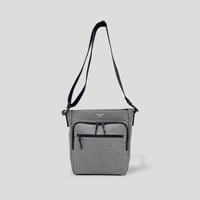 Chambray Polyester SQUARE CROSS BAG / GRAY