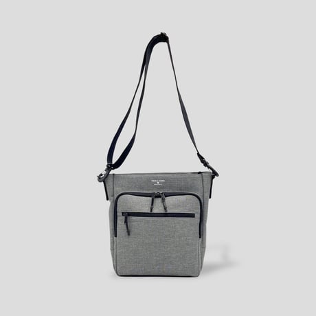 Chambray Polyester SQUARE CROSS BAG / GRAY