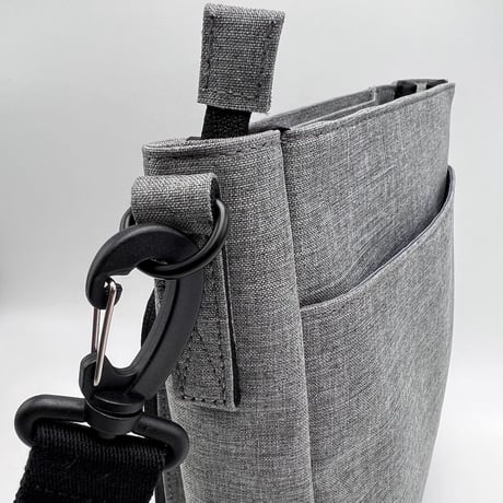 Chambray Polyester SQUARE CROSS BAG / BLACK