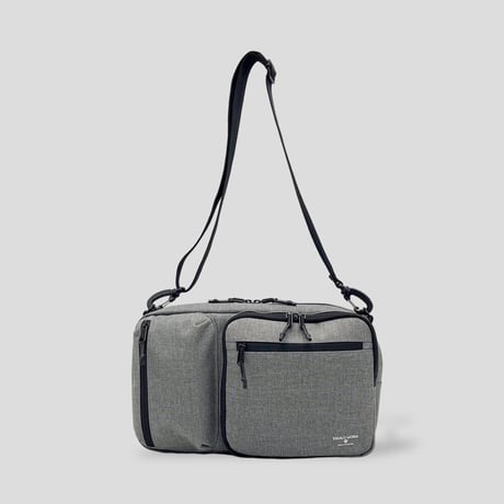 Chambray Polyester 2WAY SHOULDER BAG / GRAY