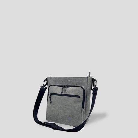 Chambray Polyester SQUARE CROSS BAG / GRAY