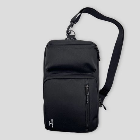 Chambray Polyester 2WAY SHOULDER BAG / BLACK