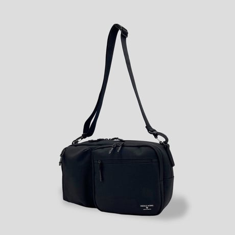 Chambray Polyester 2WAY SHOULDER BAG / BLACK