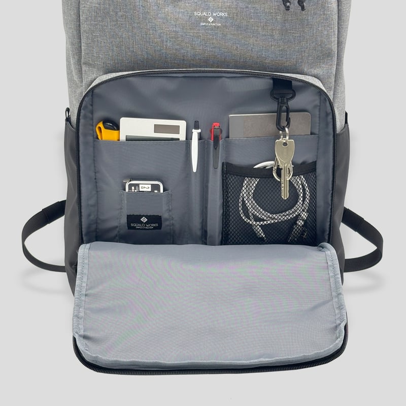 Chambray Polyester BOX RUCK SACK / GRAY | R/F S