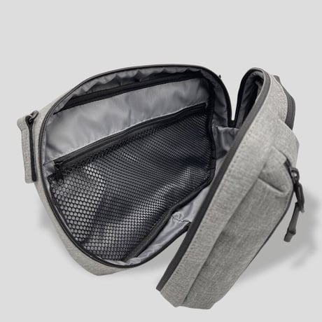 Chambray Polyester 2WAY SHOULDER BAG / GRAY