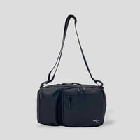 Chambray Polyester 2WAY SHOULDER BAG / BLACK