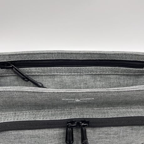 Chambray Polyester SQUARE CROSS BAG / BLACK