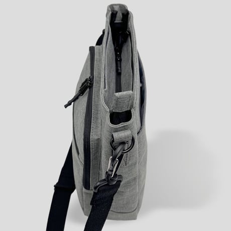 Chambray Polyester SQUARE CROSS BAG / BLACK