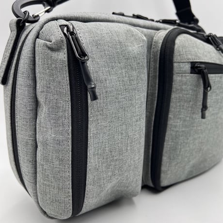 Chambray Polyester 2WAY SHOULDER BAG / GRAY
