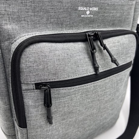 Chambray Polyester SQUARE CROSS BAG / BLACK