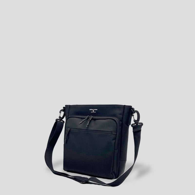 Chambray Polyester SQUARE CROSS BAG / BLACK | R Chambray Polyester SQUARE CROSS BAG / BLACK | R