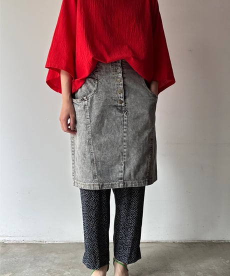 denim front button skirt