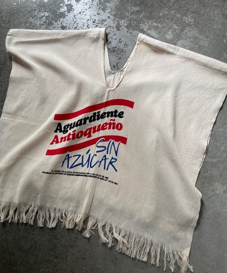 “Aguardiente Antioqueno” Linen Poncho