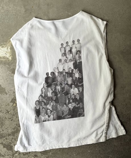 90s-00s “Reebok” memorial remake v-neck slit no-sleeve