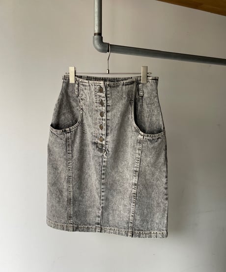 denim front button skirt