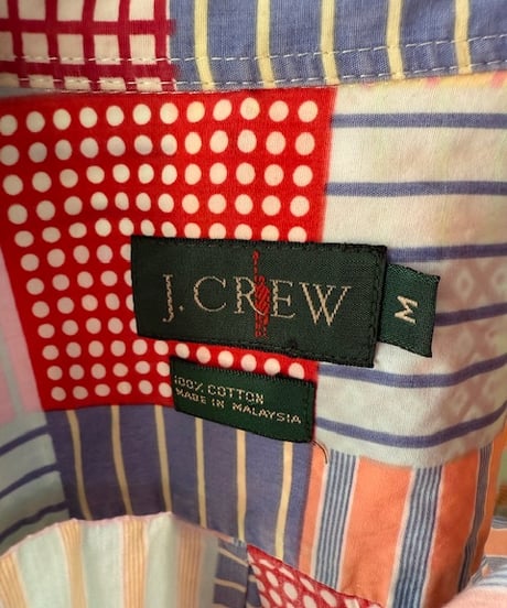90s “ J.CREW” cotton patchwork design shirt