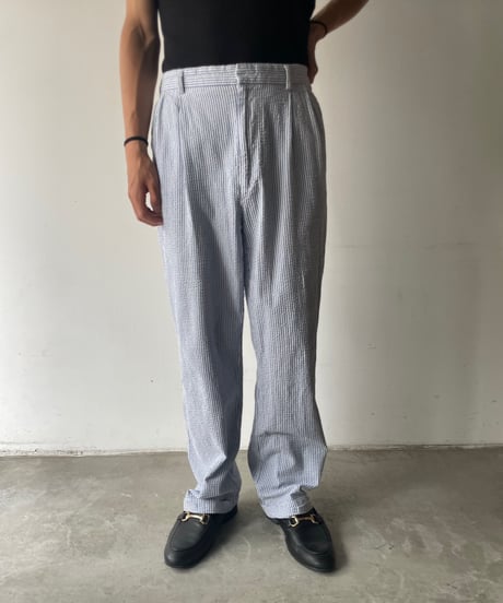 ”JOS.A.BANK” cotton seersucker striped 2tuck slacks