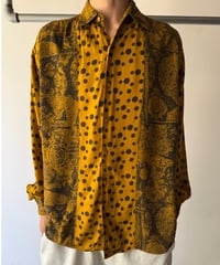 80s rayon dot switching design shirt