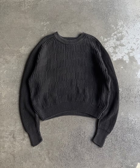 90s “STRUCTURE” ramie blend pattern design knit sweater