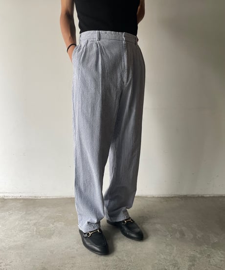 ”JOS.A.BANK” cotton seersucker striped 2tuck slacks