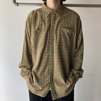 90s cotton blend plaid shirt