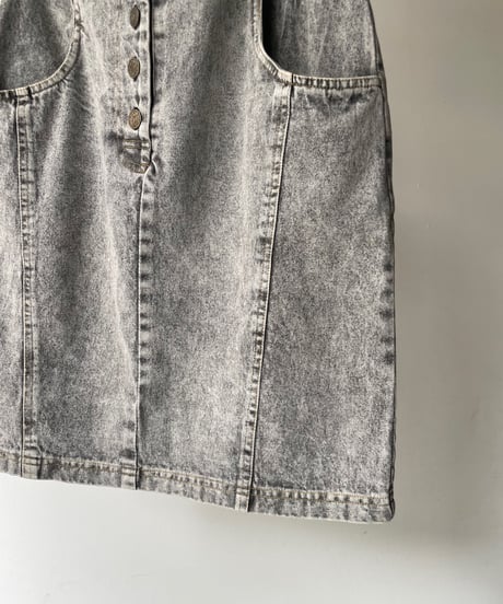denim front button skirt