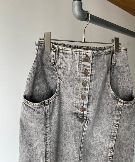 denim front button skirt