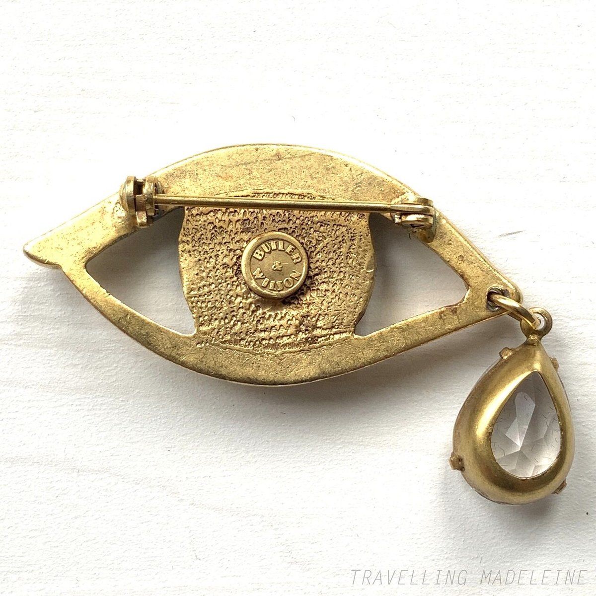 VINTAGE BUTLER & WILSON Rhinestone Eye & Teardr...