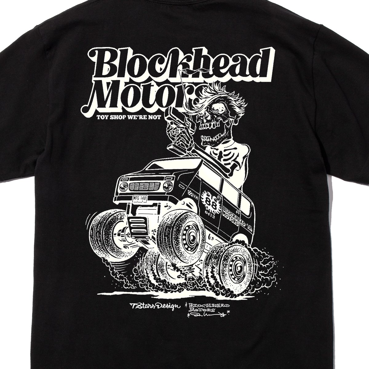 7STARS DESIGN x BLOCKHEAD MOTORS 1周年Tシャツ 7STARS DESIGN x BLOCKHEAD MOTORS 1周年Tシャツ - メルカリ