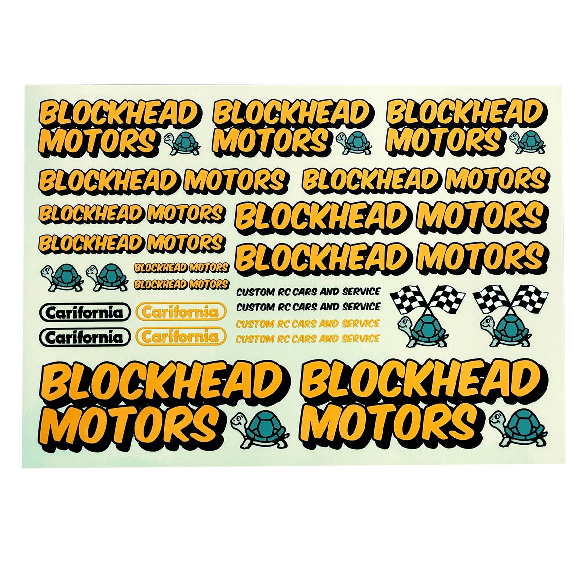 BLOCKHEAD MOTORSサインロゴデカールシート【イエロー】 | BLOCKHEAD