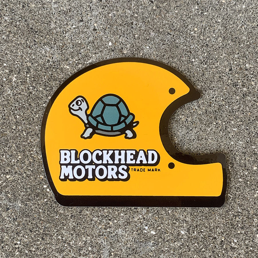 ヘルメットステッカー（オンロード／イエロー） | BLOCKHEAD MOTORS
