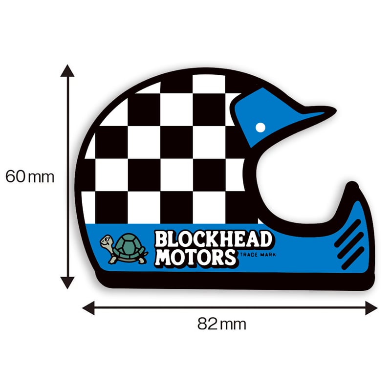 チェックヘルメットステッカー（オフロード／ブルー） | BLOCKHEAD MOTORS