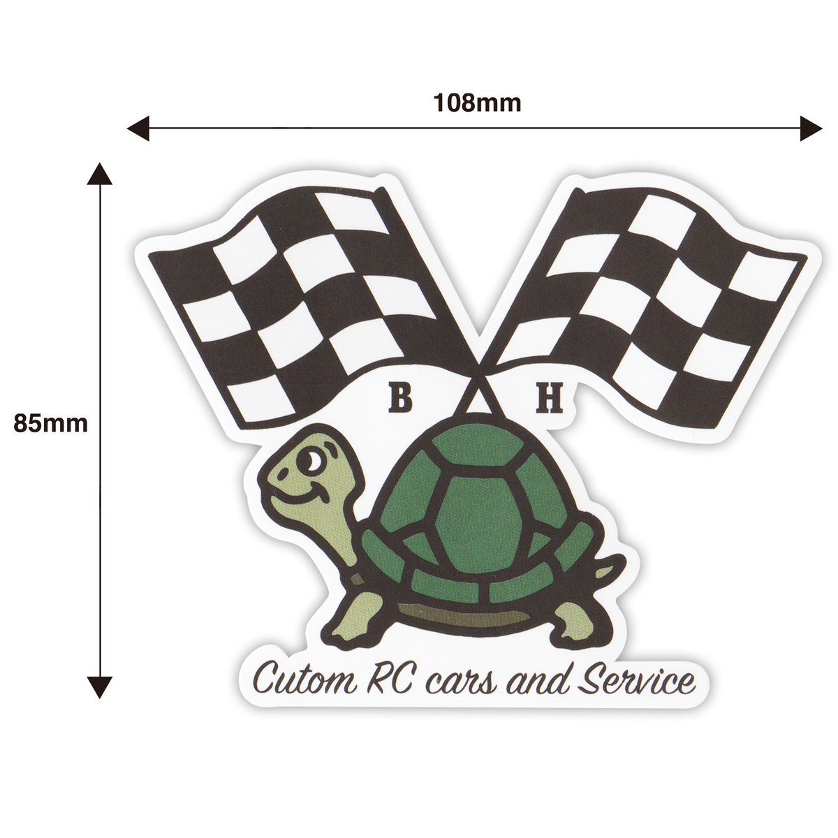 チェッカーフラッグタートルステッカー / Checker flag turtle チェッカーフラッグタートルステッカー / Checker flag turtle