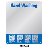 【HAND WASH】プレート サインミラー