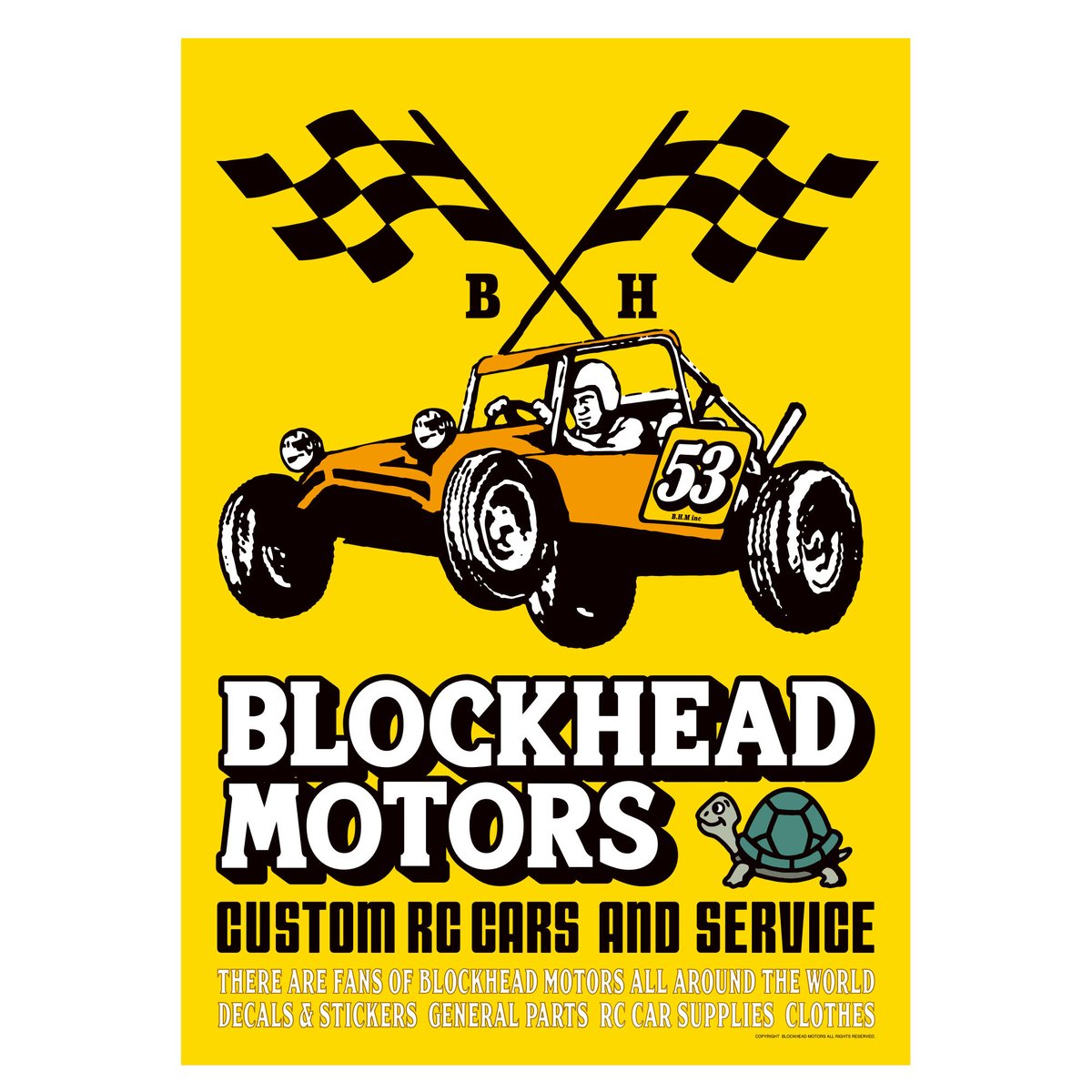 BLOCKHEAD MOTORSポスター【イエロー】 | BLOCKHEAD MOTORS