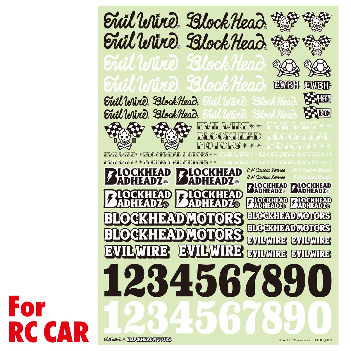 EVILWIRE x BLOCKHEAD MOTORS 1/10 RC用コラボデカールシート