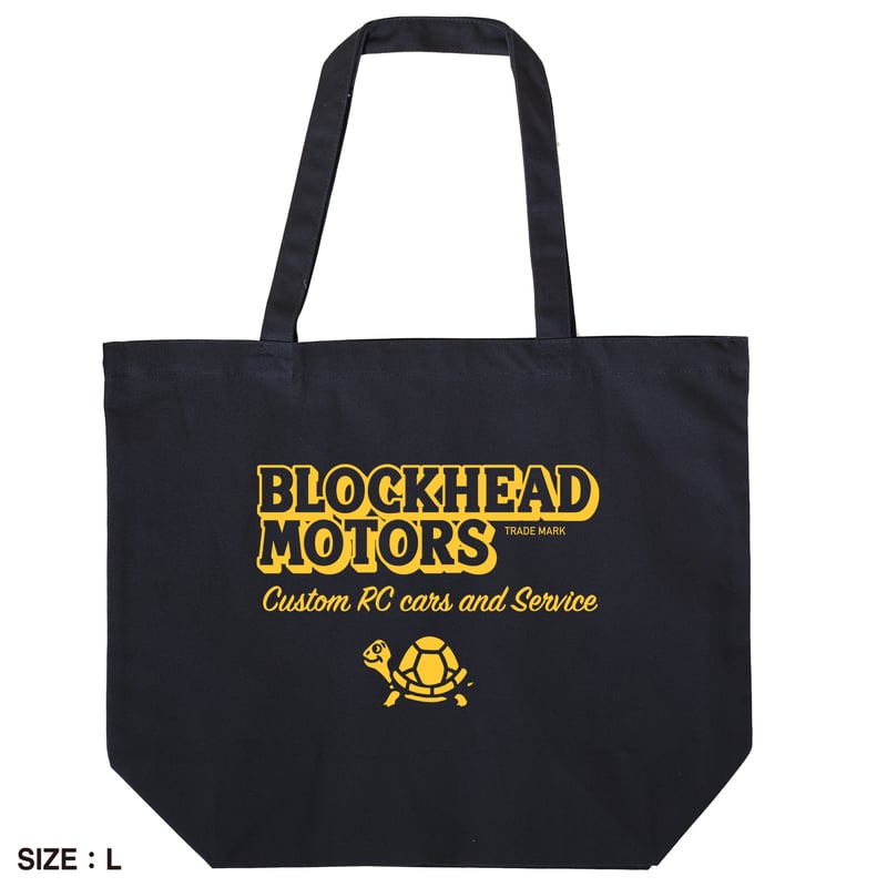 スタンダードトートバッグ／ネイビーイエロー | BLOCKHEAD MOTORS