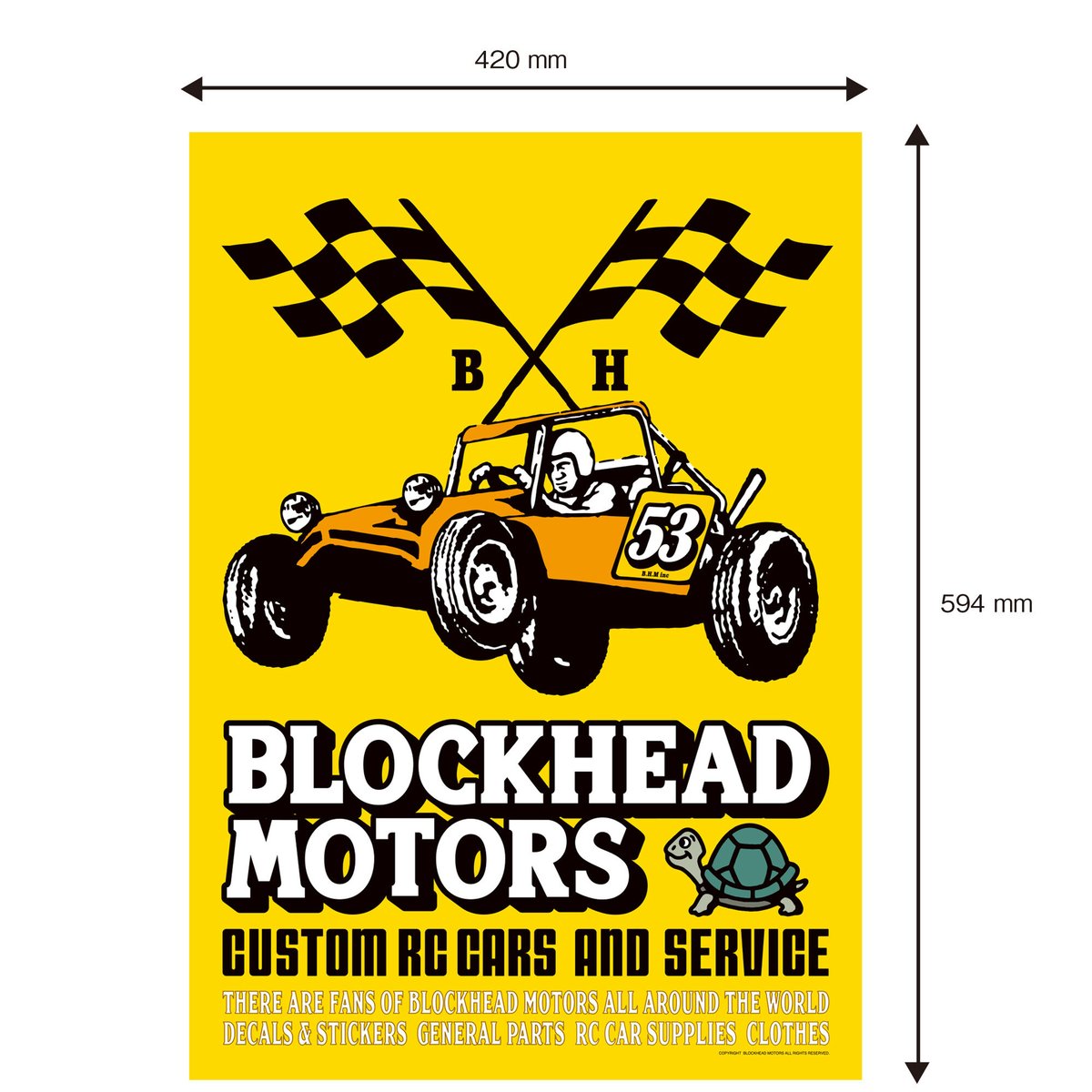 BLOCKHEAD MOTORSポスター【イエロー】 | BLOCKHEAD MOTORS
