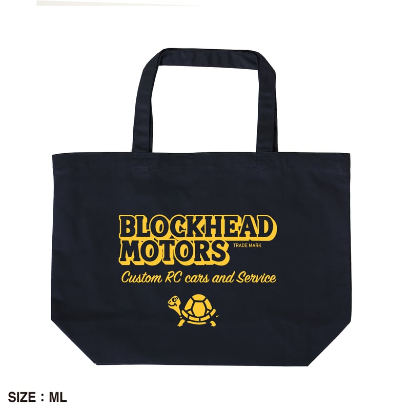 スタンダードトートバッグ／ネイビーイエロー | BLOCKHEAD MOTORS