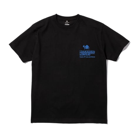 BLOCKHEAD MOTORSスタンダードTシャツ／ブラック ブルー