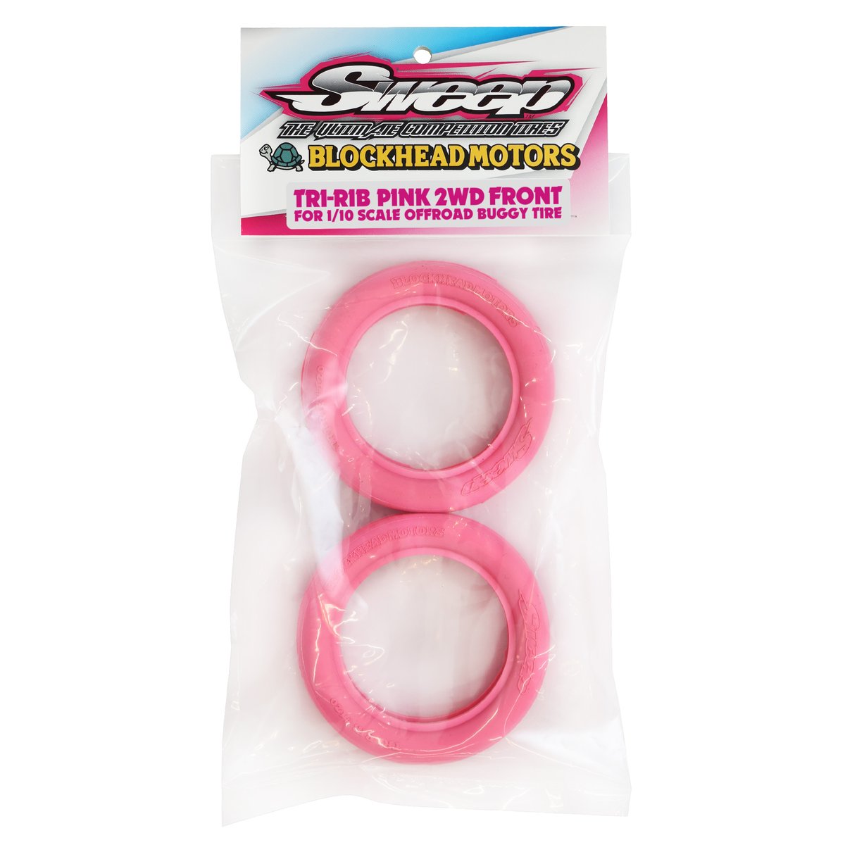 Sweep x BLOCKHEAD MOTORS TRI-RIB ピンクタイヤ（2WDフロント