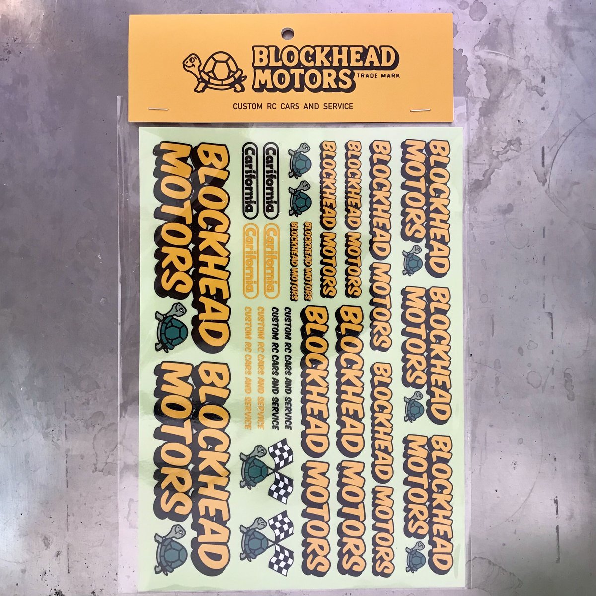 BLOCKHEAD MOTORSサインロゴデカールシート【イエロー】 | BLOCKHEAD