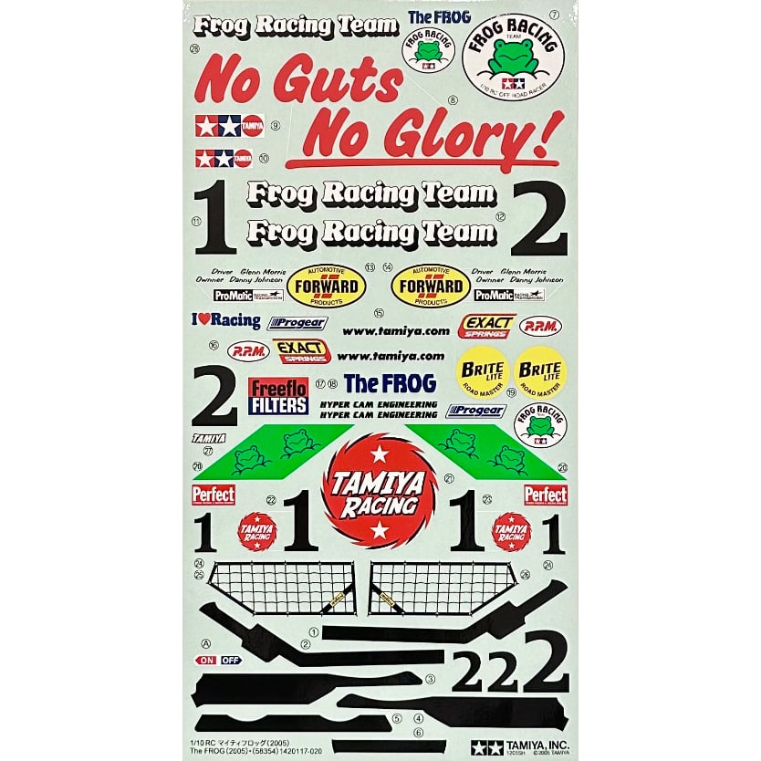 タミヤ RCカー用 スペアデカールシート The FROG タミヤ カスタマーパーツ マイティフロッグ スペアステッカー(19400373