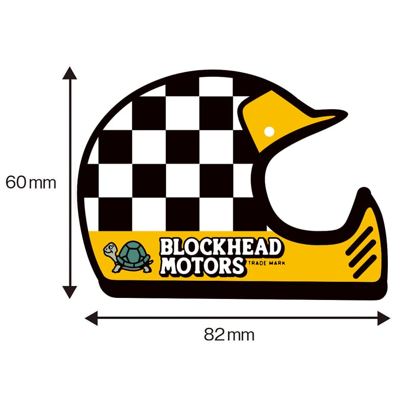 チェックヘルメットステッカー（オフロード／イエロー