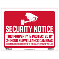 プラスチック サインプレート S-55 『SECURITY NOTICE（セキュリティ通知）』 サイン看板