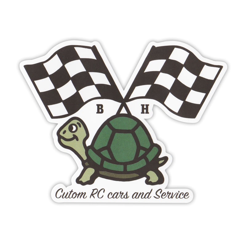 チェッカーフラッグタートルステッカー / Checker flag turtle