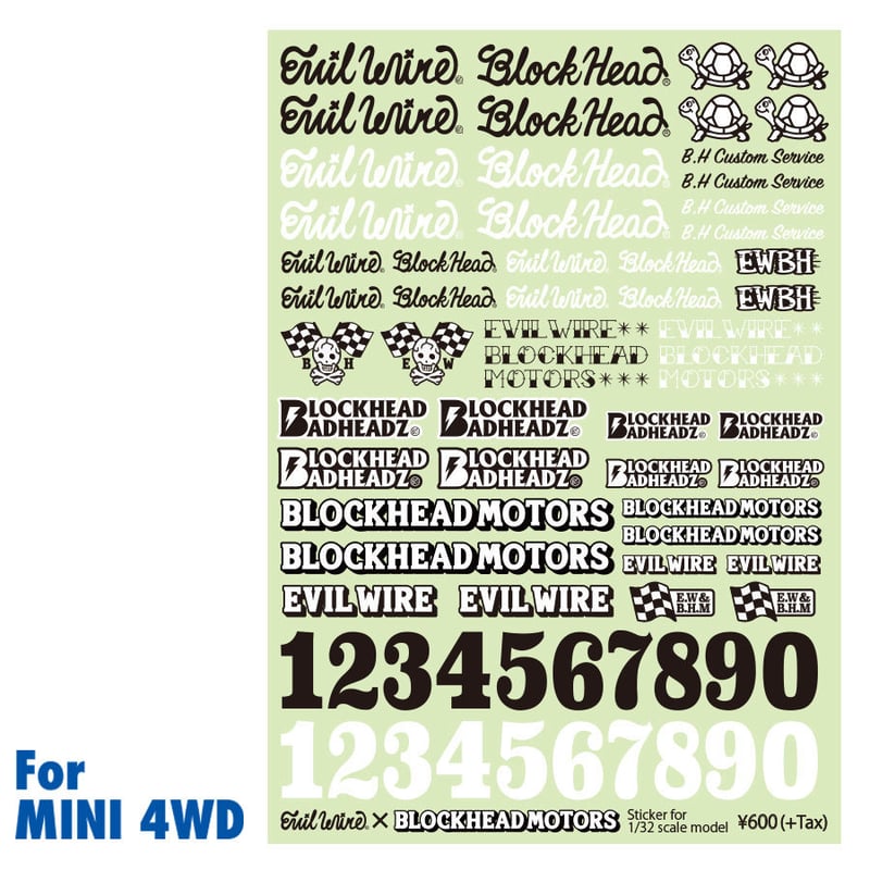 EVILWIRE x BLOCKHEAD MOTORS 1/32用コラボデカールシート | B EVILWIRE x BLOCKHEAD MOTORS 1/32用コラボデカールシート | B