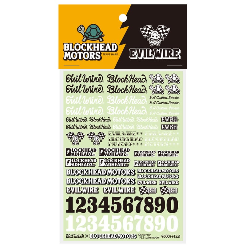 EVILWIRE x BLOCKHEAD MOTORS 1/32用コラボデカールシート | B EVILWIRE x BLOCKHEAD MOTORS 1/32用コラボデカールシート | B