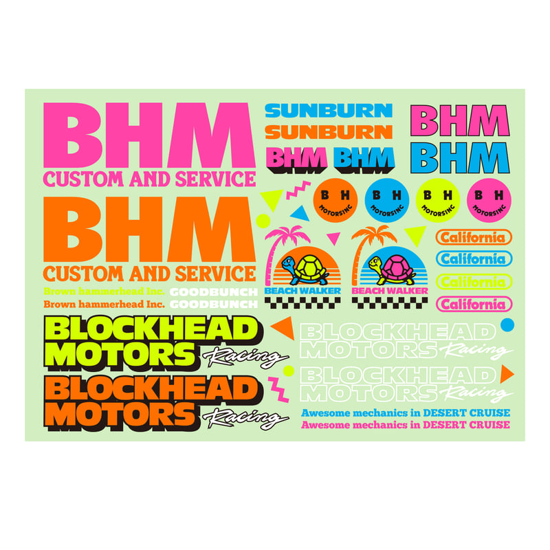 90's蛍光デカールシート【B】 | BLOCKHEAD MOTORS